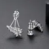 Stud Earrings LUOTEEMI Angle Wings Front And Back CZ Cubic Zirconia Double Use For Girls Christmal Gifts Accessories