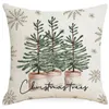 Pillow Christmas Snowflake Throw Cover Deer Printing Home Decorative For Sofa Year Decor Linen Pillowcase