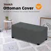 Stol täcker polar fleece ottoman täcker hållbar förtjockande förvaring pall stretch spandex rektangel fotstöd möbler skyddsslipcover