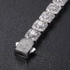 Bijoux pour hommes de style punk glacé en or 18 carats en argent sterling 925 Vvs Moissanite diamant chaîne de tennis bracelet avec certificat Gra