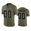 Dallas''Cowboys''Men # 21 Ezekiel Elliott 88 CeeDee Lamb 22 Emmitt Smith 55 Leighton Vander Esch Femmes Jeunes Olive Custom Salute To Service Limited Jersey