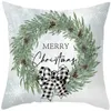 Décorations de Noël 45cm Joyeux Coussin Taie d'oreiller 2024 pour la maison Ornement Année Décor Noel