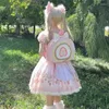 Depolama çantaları sevimli çilek kek rulo crossbody backpack kadınlar tatlı kawaii çanta pembe lolita kız moda çok yönlü doğum günü hediyesi