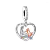 Lösa ädelstenar passar original Pan Charm Armband 925 Sterling Silver Rainbow Bridge Girl and Dog Cat Bead för att göra kvinnor Memorial Berloque