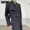 IEFB hommes Chic court Blazer automne détachable deux pièces costume manteau ourlet irrégulier Design de mode veste noire 9Y9250 240124