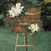 装飾的な花2ピースウェディングアーチリリーアジサイの素朴なガーランドレセプションウォールセレモニーのためのシルク牡丹の花