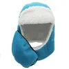 Outfly Winter Thermal Kids Bomber Hats Breathable Detachable Mask Hats Faux lamb hair Lined Children's Warm Headwear Ski Caps 240124