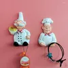 Haken Kreative Chef Stromkabel Lagerung Rack Cartoon Kochen Stecker Halter Multifunktions Selbst-klebe Haken Wand Dekor Hängen