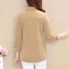 Women's Blouses Korean Solid Color Casual Ladies Clothes 2024 Spring POLO Collar Tops Women Single Breasted Long Sleeve Shirt