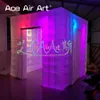 5x5x3.5mH (16.5x16.5x11.5ft) wholesale Cube Inflatable Photo Booth Tent With Colorful Led Lighting For Rental Wedding Party And Event