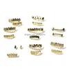 Grillz, Griglie dentali Uomo Oro Grillz Denti Set Moda Gioielli Hip Hop Alta qualità Otto 8 Denti superiori Sei 6 Griglie inferiori Drop Deli Dh1Qe