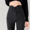 Kvinnors jeans vår vinter 2024 kvinnor mode hög midja bred ben baggy kvinna denim capris byxor jean mamma byxor