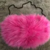 Pink- Real Fox Fur Bag damväska Hand varmare kedja axel handväska tote handväska väska2559