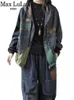 Zweiteilige Damenhose Max LuLu 2024 Herbstmode Denim-Teile-Sets mit Kapuze, lose bedruckte Mäntel, Vintage-Jeans, lässige klassische Jacken-Outfits