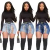 Kvinnors shorts 2024 Summer Jeans Fashion Sexig bundet rep Denim Street Casual Hipster S-3XL Drop Ship
