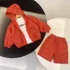New kids Tracksuits designer two-piece set Summer assault suit Size 100-150 Logo Full Print hooded jacket and shorts Jan20