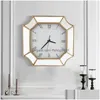 Wall Clocks Modern Creative Clock Living Room Porch Hanging Decoration Electronic Fashion Simple Glass Mirror Drop Delivery Home Gar Dhgqp