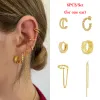 Fascino Tiande orecchini placcati oro set per le donne Boho Zircone clip da donna cerchio orecchini pendenti con goccia 2022 gioielli di moda all'ingrosso