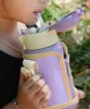 Bottiglie d'acqua Thermos per bambini da 500 ml Tazza con cannuccia in acciaio inossidabile Cartoon Boccetta per vuoto Borsa per bambini Bottiglia termica carina Bicchiere