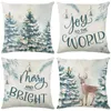 Kerstversiering 45cm Vrolijk Kussenhoes Kussensloop 2024 Voor Thuis Ornament Jaar Decor Noel