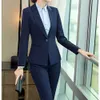 Black Business Women Suit Sets Slim Blazer And Trousers Formal Pencil Pants 2 Piece For Office Lady Company Wear Female Tops 240127