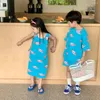 Clothing Sets 2024 Summer Brother Sister Letter Graffiti Print Clothes Set Boy T-shirt Shorts Suit Girl Casual Vest Dress Children Outfits