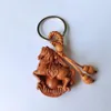 Keychains Selling Peach Wood Carved Lotus Flower Keychain Pendant Wooden Pagoda Gift Buddha