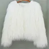 women's fur coat Colorful Furry Pink lamb wool faux fur coat female Shaggy sheepskin coat winter artificial fur jacket 240124