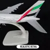 스케일 1 250 금속 항공기 모델 복제 에미리트 항공 A380 비행기 항공 미니 아트 컬렉션 어린이 소년 장난감 240131