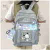 Plecaks plecak dla dzieci Kawaii Sanrioed Kuromi My Melody Cinnamoroll Cute Cartoon Large Pacader Student School Bag Drop Del Dhvkr