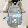 Sacs à dos Sac à dos pour enfants Kawaii Sanrioed Kuromi My Melody Cinnamoroll Mignon Dessin animé Grande capacité Sac d'école étudiant Drop Del Deliver Dhvkr