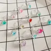 Anillos de racimo 12/36 unids / set ajustable niños joyería de cristal corazón estrella cuadrado anillo de dedo abierto para niños niña regalo de fiesta