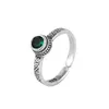 Anéis de cluster em 925 Sterling Silver Green Green Zircon