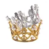 Cake Tools 1pc Mini Crown Topper Princess Pearl Tiara Ornaments Baby Shower Birthday Wedding Party Supplies DIY Decoration