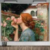 Tapestries John William Waterhouse Artworks The Lady Of ShaloTapestry Wall Hanging Oil Paintings Home Decoration Aesthetic