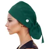 Casquettes de boule unisexe chapeau anti-poussière avec bouton médecins salle d'opération casquette de travail établissement de beauté vétérinaire gommages coton