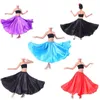 Stage Wear Enfants Gypsy Girls Espagnol Flamengo Jupe Satin Soie Brillant Big Swing Belly Dance Robe Flamenco Performance Costume