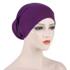 Abbigliamento etnico Cappelli da preghiera multicolori Turbante musulmano Donne Hijab Foulard Copricapo arabo Cappello a tubo Lady Berretti Base Cap Avvolgere la testa Cancro