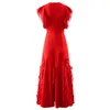 2008 XXL 2024 Runway Dress Spring Summer Dress V Neck Sleeveless Red Brand samma stil Kvinnklänning Fashion High Quality YY