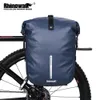 Rhinowalk Fahrradtasche, wasserdichte Fahrradtasche, 20 l, multifunktionale Gepäckträgertasche, blau, schwarz, Reise-Fahrradtasche 240202
