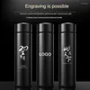 Bottiglie d'acqua Thermos intelligente in acciaio inossidabile da 500 ml Bottiglia con display della temperatura a LED Boccette per vuoto Thermos Tazza di caffè Nome LOGO personalizzato