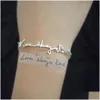 Bangle Armbanden Gepersonaliseerde Handtekening Aangepaste Handgeschreven Naam Roestvrij Staal Handgemaakte Hanger Voor Vrouwen Cadeau Drop Delivery Sieraden Dh1Vq