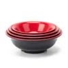 Miski Czarnoczerwone podwójnie kolorowe serie Roll Mouth Bowl Koreański makaron ryżowy zupa z zupa stolik naśladowanie porcelanowe zastawa stołowa