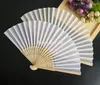 Decorative Figurines 60pcs/Lot Auviderin Bamboo Fabric Folded Hand Fans Wedding Gift Customs Names And Date
