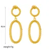 14k Yellow Gold Geometric Drop Earrings For Women Girl Fashion Waterproof Ear Jewelry Gift Party Wedding