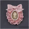 Broches, broches Broches Broches Vintage Black Bow Ruban Bowknot Rétro Collier Cor Chemise Cravate Cravat Mariage Broches Bijoux Femmes Drop de Dhqrq