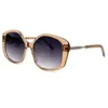 Sunglasses 2024 Female Irregular Designer Gradient Fashion Large Frame Alloy