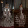 Sexy Mermaid Wedding Dresses For Women With Wrap Strapless Sleeveless Bridal Gown Sequins Appliques Sweep Train Dress vestidos de novia