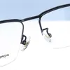 サングラスフレーム光学処方眼鏡マンハーフフレームメガネウルトラライトチタン合金アイウェア8801ビジネスビッグサイズスペクタクル