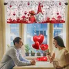 Gordijnen 2 panelen set rood liefde Valentijnsdag voor keuken 18"X54" Valentijnsdag geen voering nodig douche
